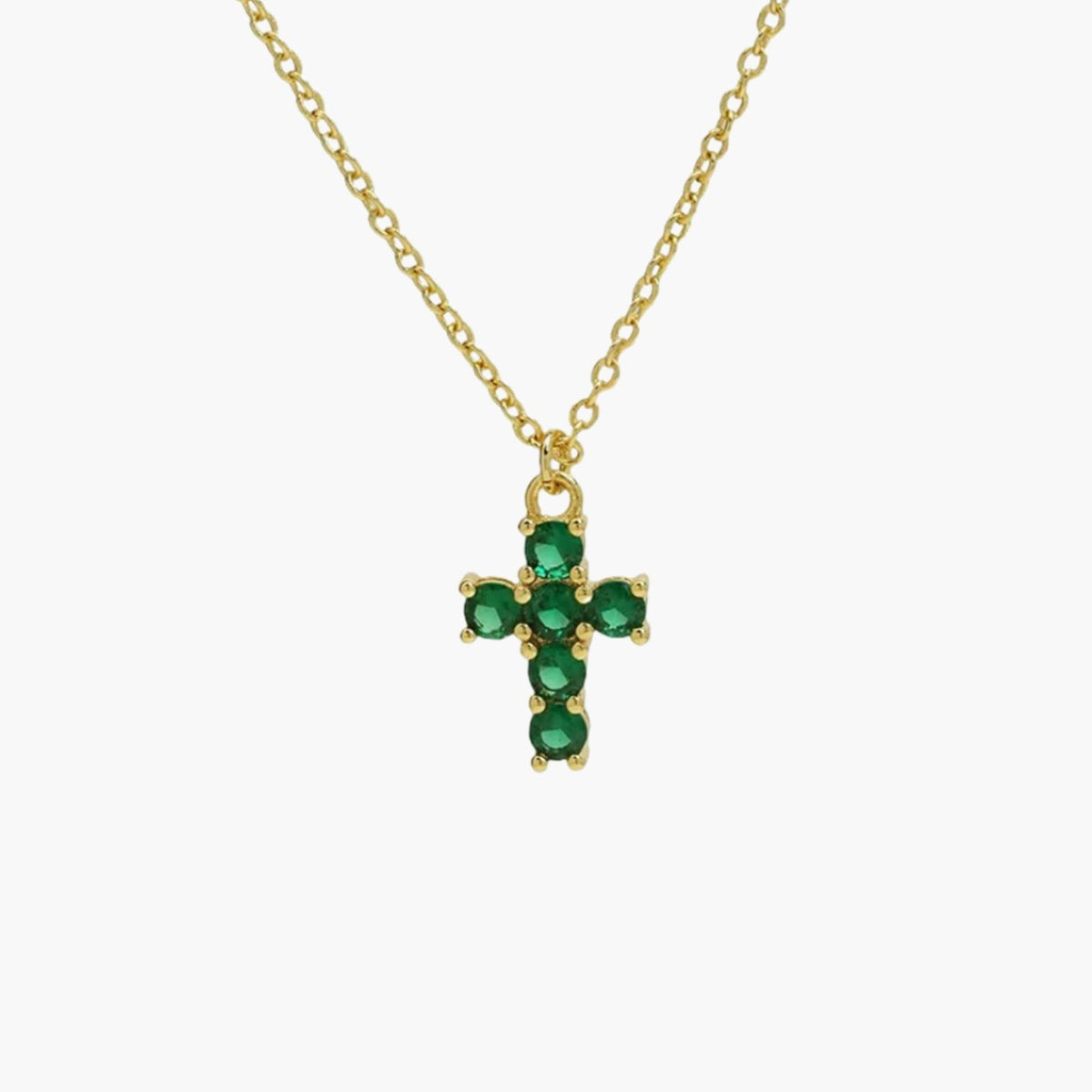ZEYA - Miya Birthstone Necklace - Elegant Cross Pendant with Zircon for Women
