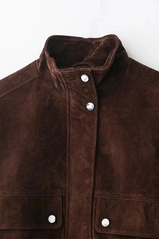 ZEYA - Nadine Suede Bomber Jacket
