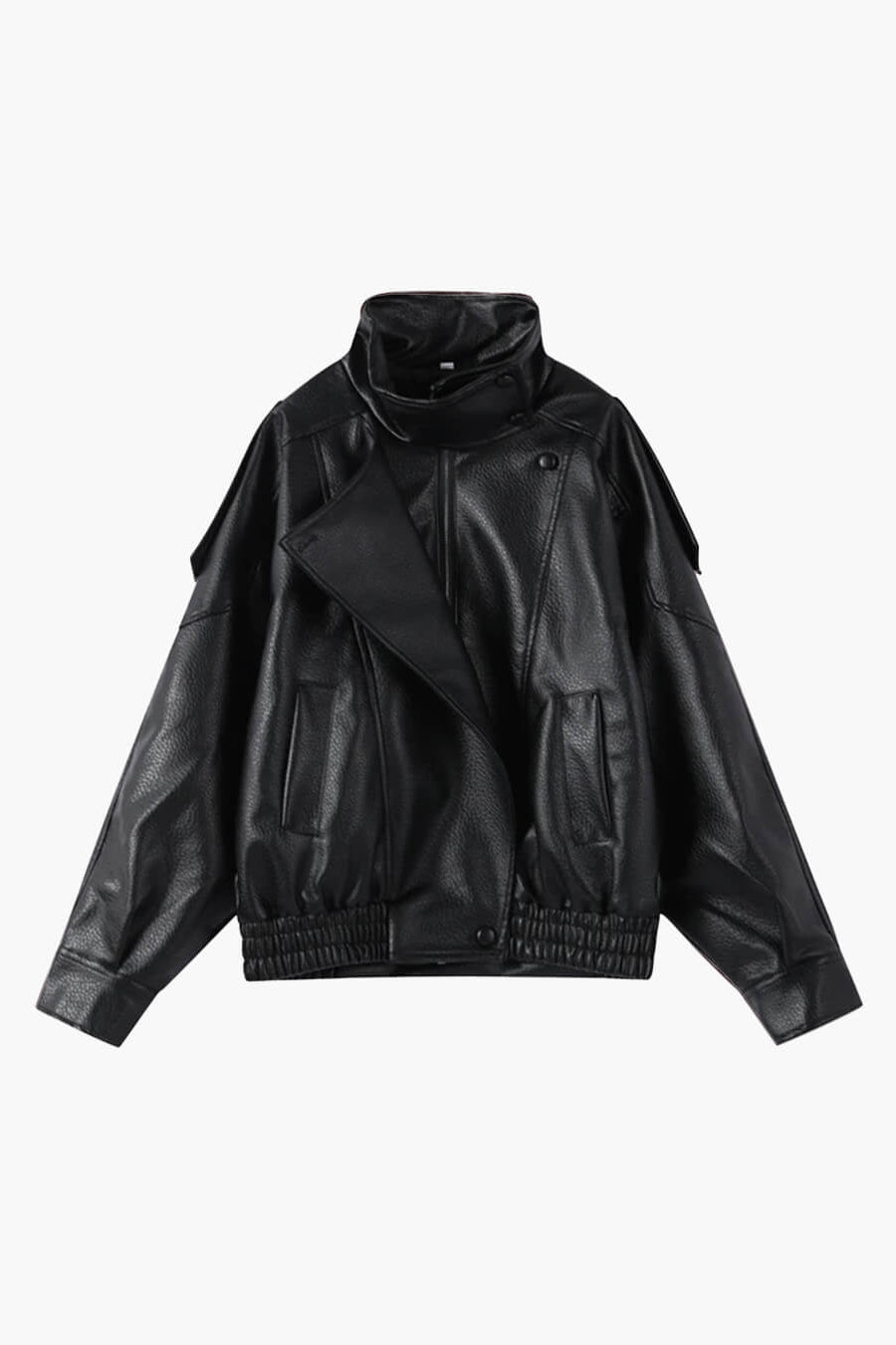 ZEYA - Nikka Faux Leather Stand Collar Jacket