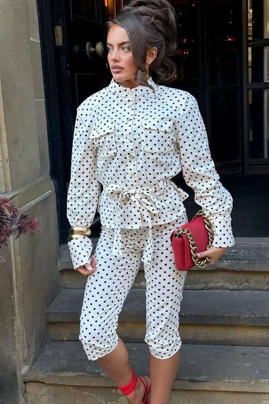 ZEYA - Paige Polka Dot Two - Piece Suit Set