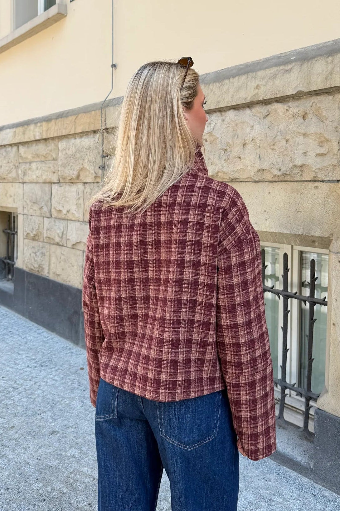 ZEYA - Rachel Plaid Stand Collar Coat