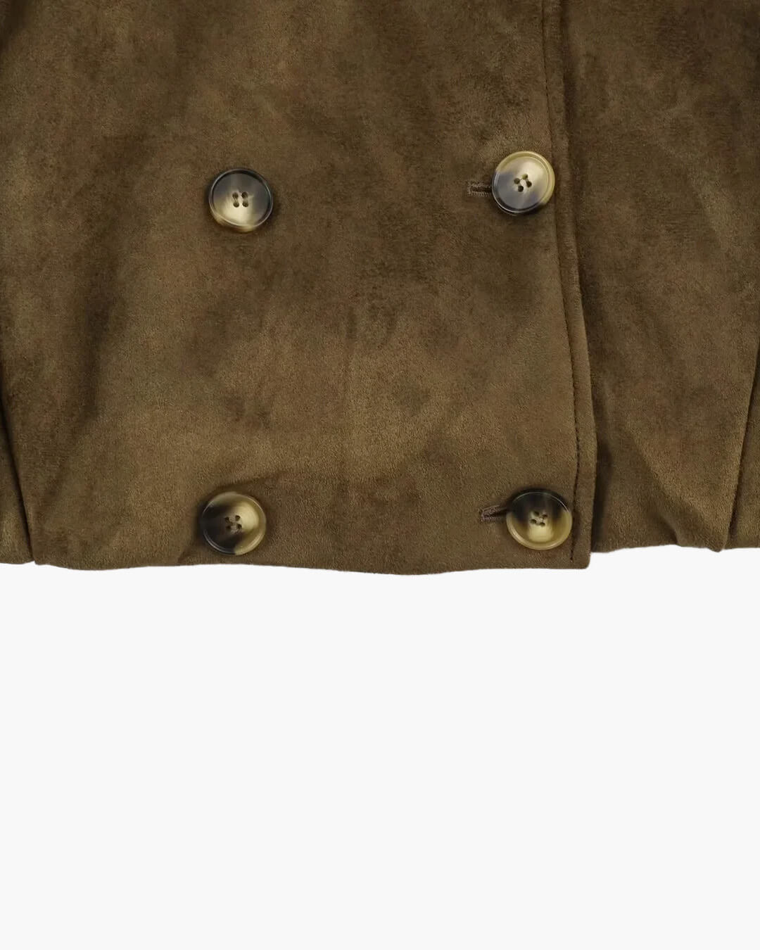 ZEYA - Sabrina Retro Faux Suede Cropped Trench