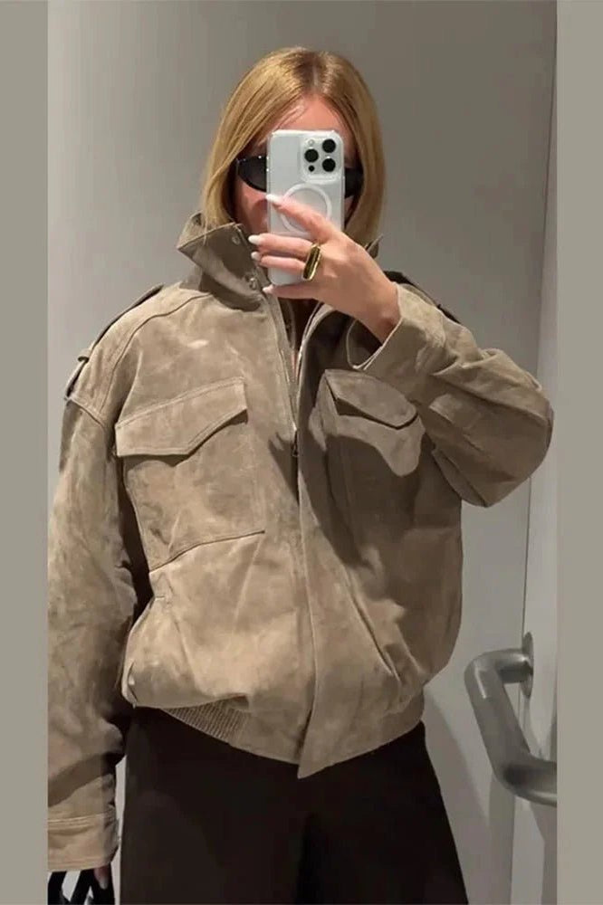 ZEYA - Sandra Suede Moto Jacket