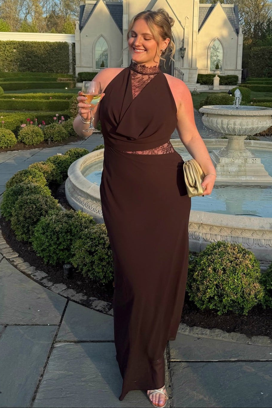 ZEYA - Sienna Halter Lace Maxi Dress