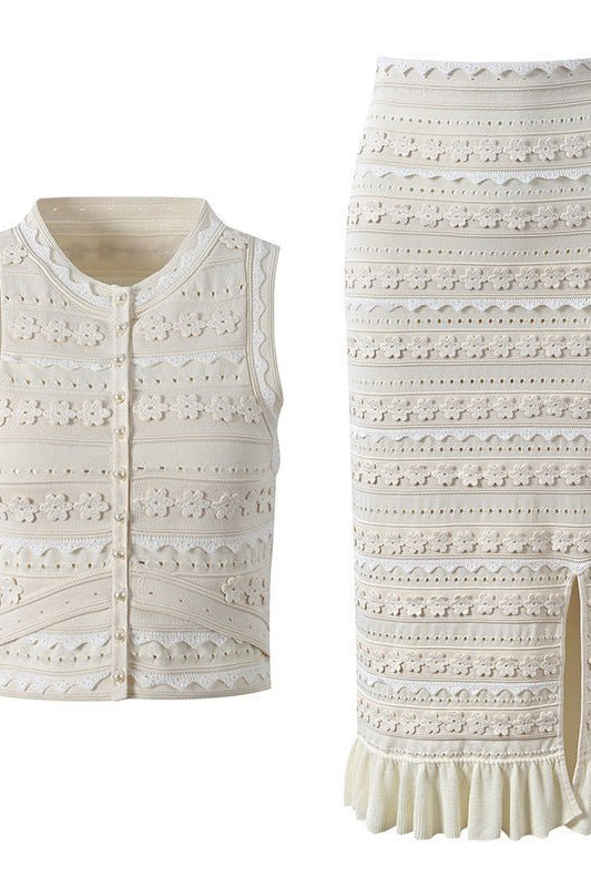ZEYA - Sophia Floral Knit Vest Set