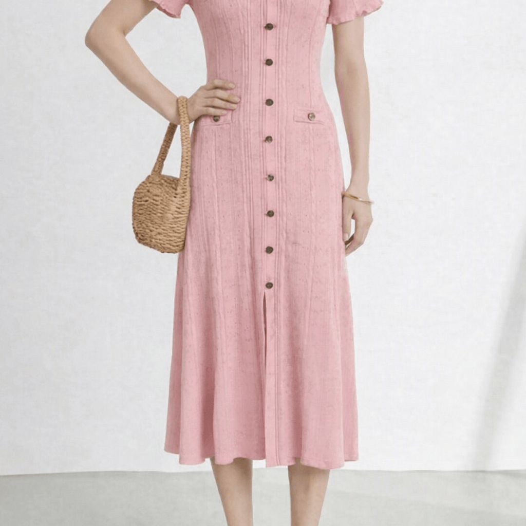 ZEYA - Soraya French V-Neck Knitted Slit Dress