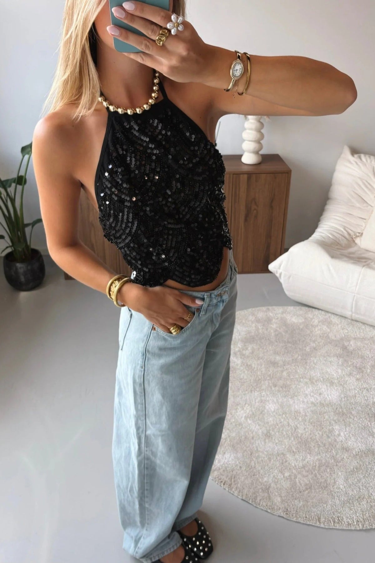 ZEYA - Valerie Sequin Halter Top