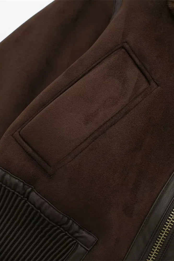 ZEYA - Vera Suede Short Bomber Jacket
