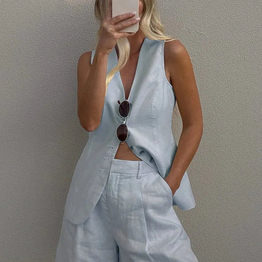 ZEYA - Vera Tailored Vest and Shorts Set