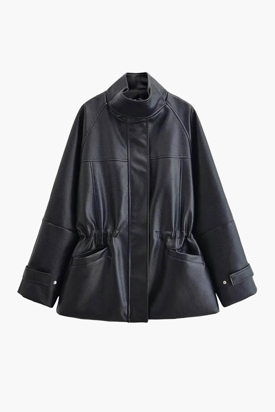 ZEYA - Vivienne Cinched Waist Leather Jacket