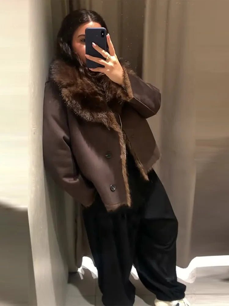 Jenny Reversible Faux Fur Leather Jacket for Women - Warm Women's Jacket and Stylish Women's Coats 5
