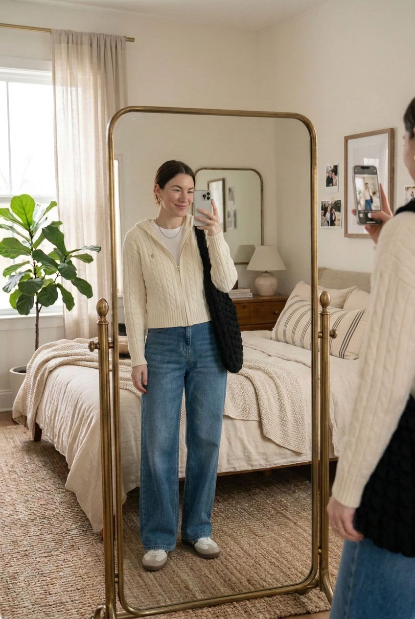 Melanie High Neck Zip Up Knit Cardigan