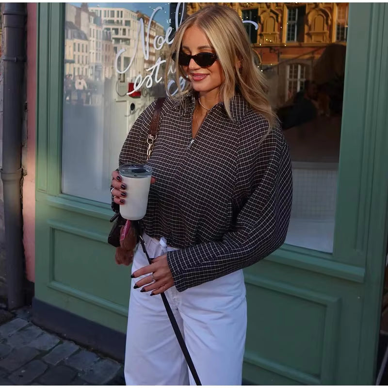 Erica Houndstooth Zip Jacket Suit