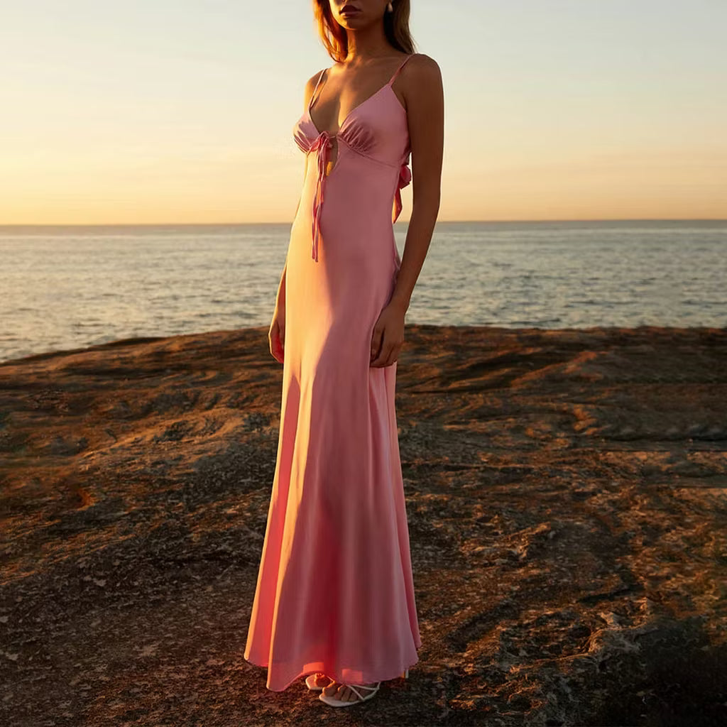 Bianca Cutout Silky Cami Maxi Dress