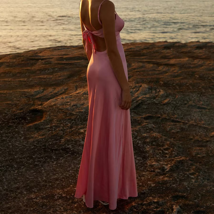 Bianca Cutout Silky Cami Maxi Dress