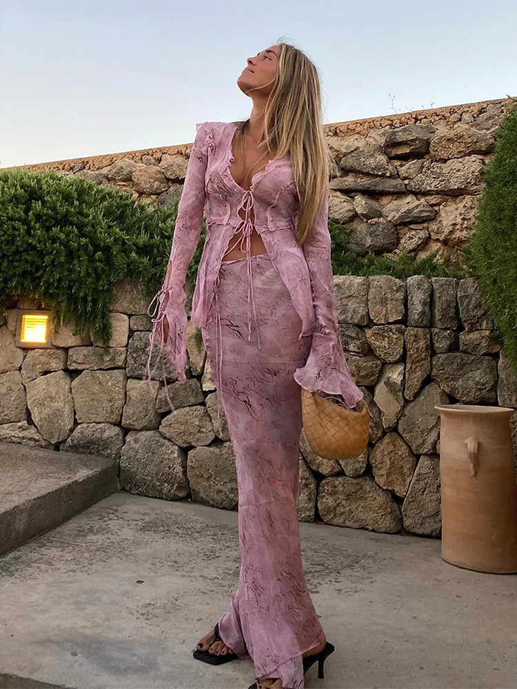 Iris Mesh Bodycon Maxi Dress