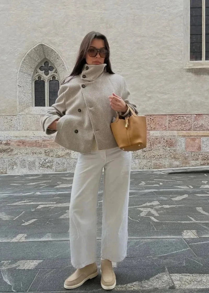 Alice Stand Collar Jacket with Pockets