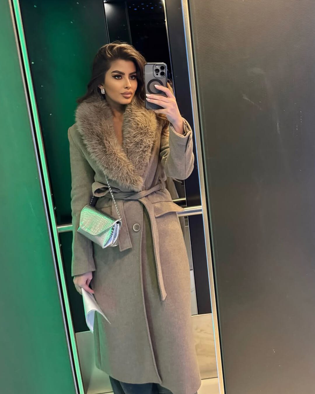 Lola Faux Fur Collar Maxi Coat