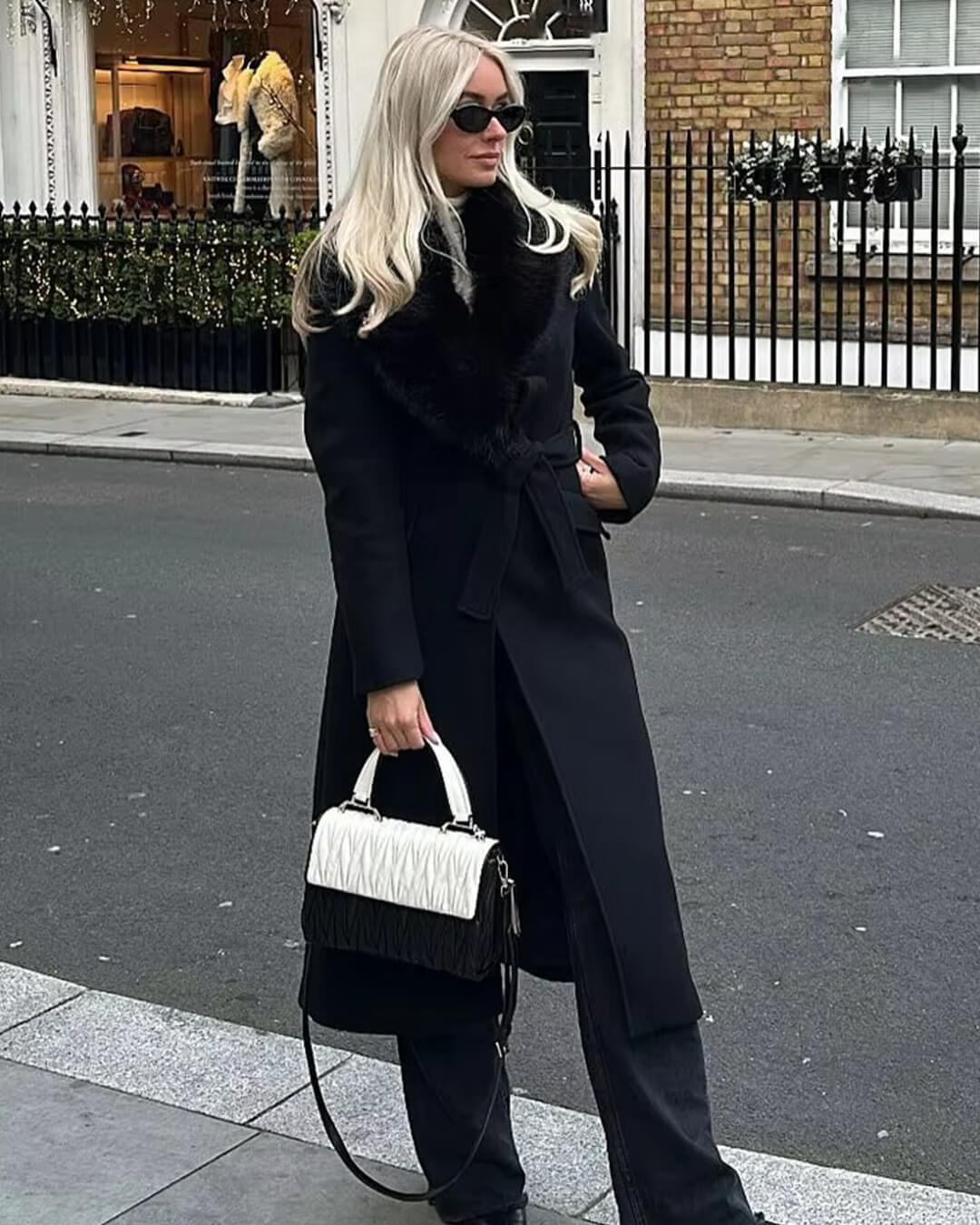 Lola Faux Fur Collar Maxi Coat