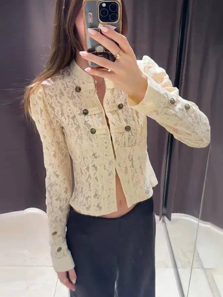 Esther Sheer Lace Patchwork Jacket