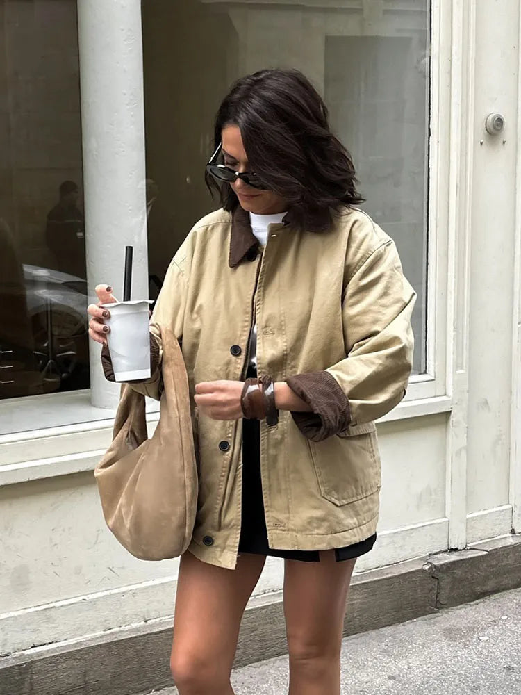 Fiona Vintage Utility Canvas Jacket