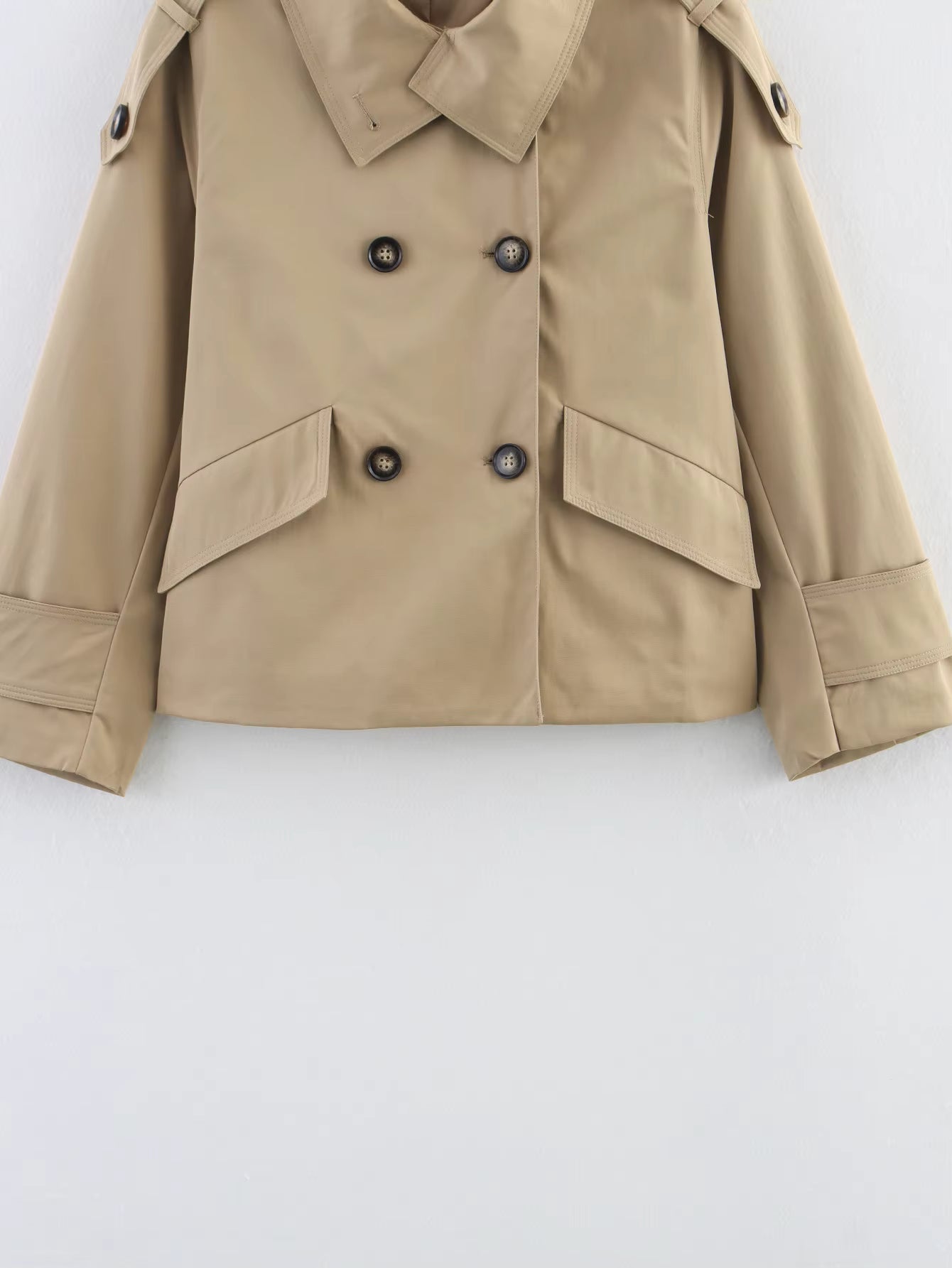 Audrey Beige Double Breasted Trench Coat