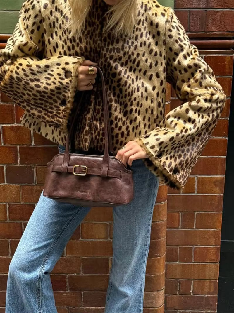Katie Leopard Faux Fur Jacket