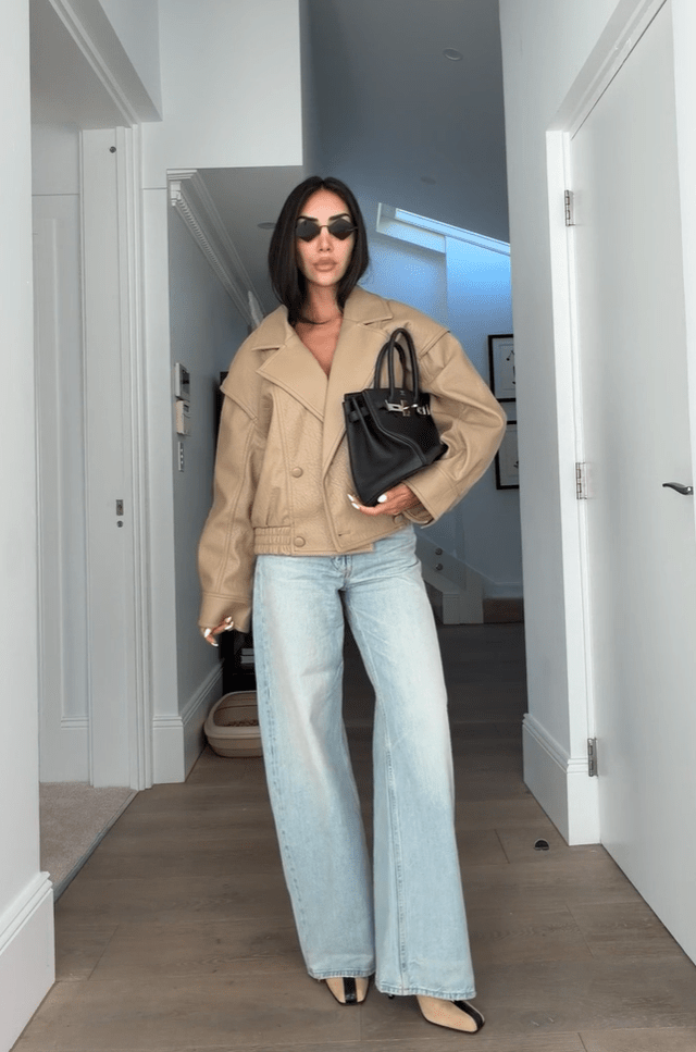 Isabel Double Breasted Faux Leather Coat