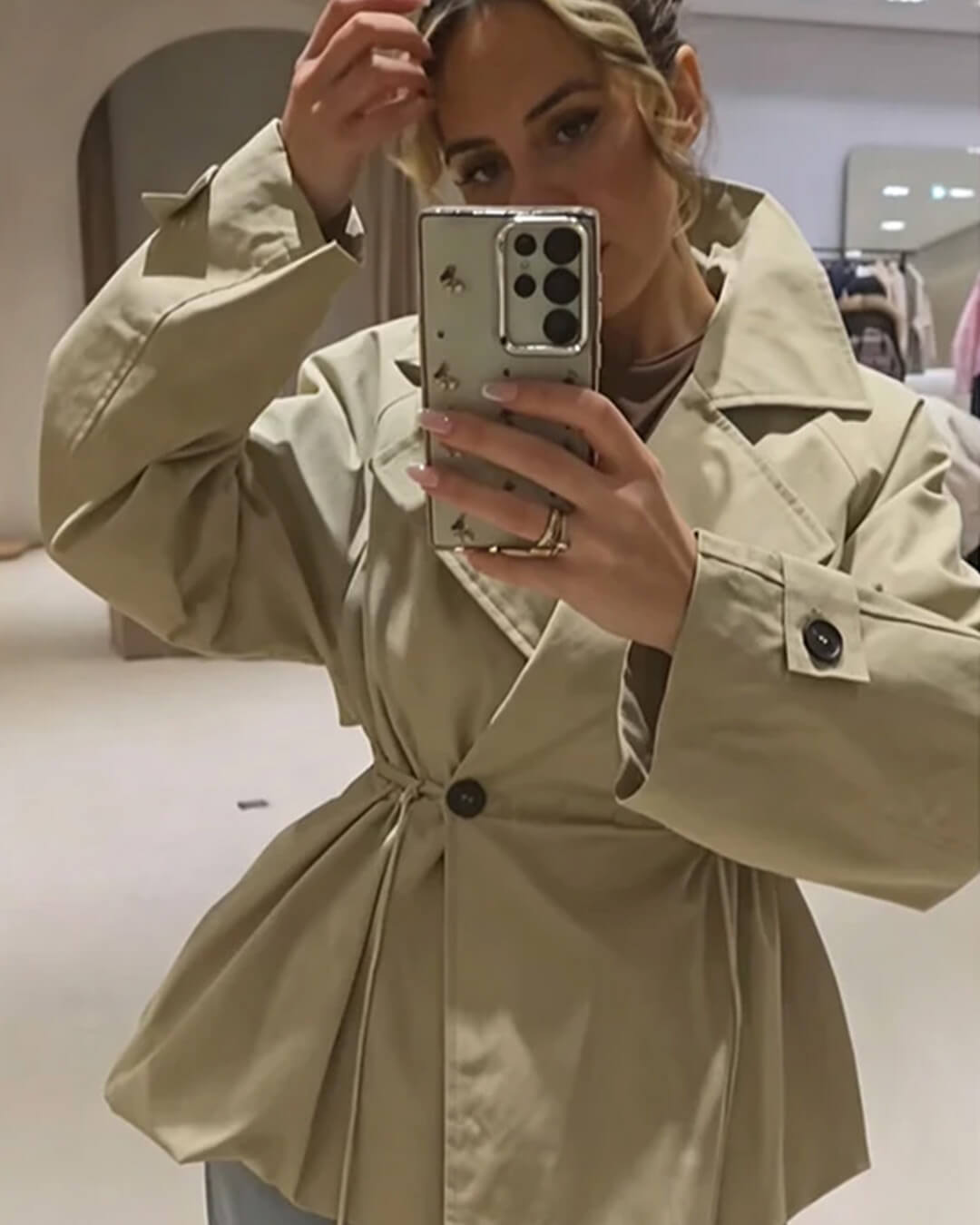 Ellen Lapel Collar Trench Coat