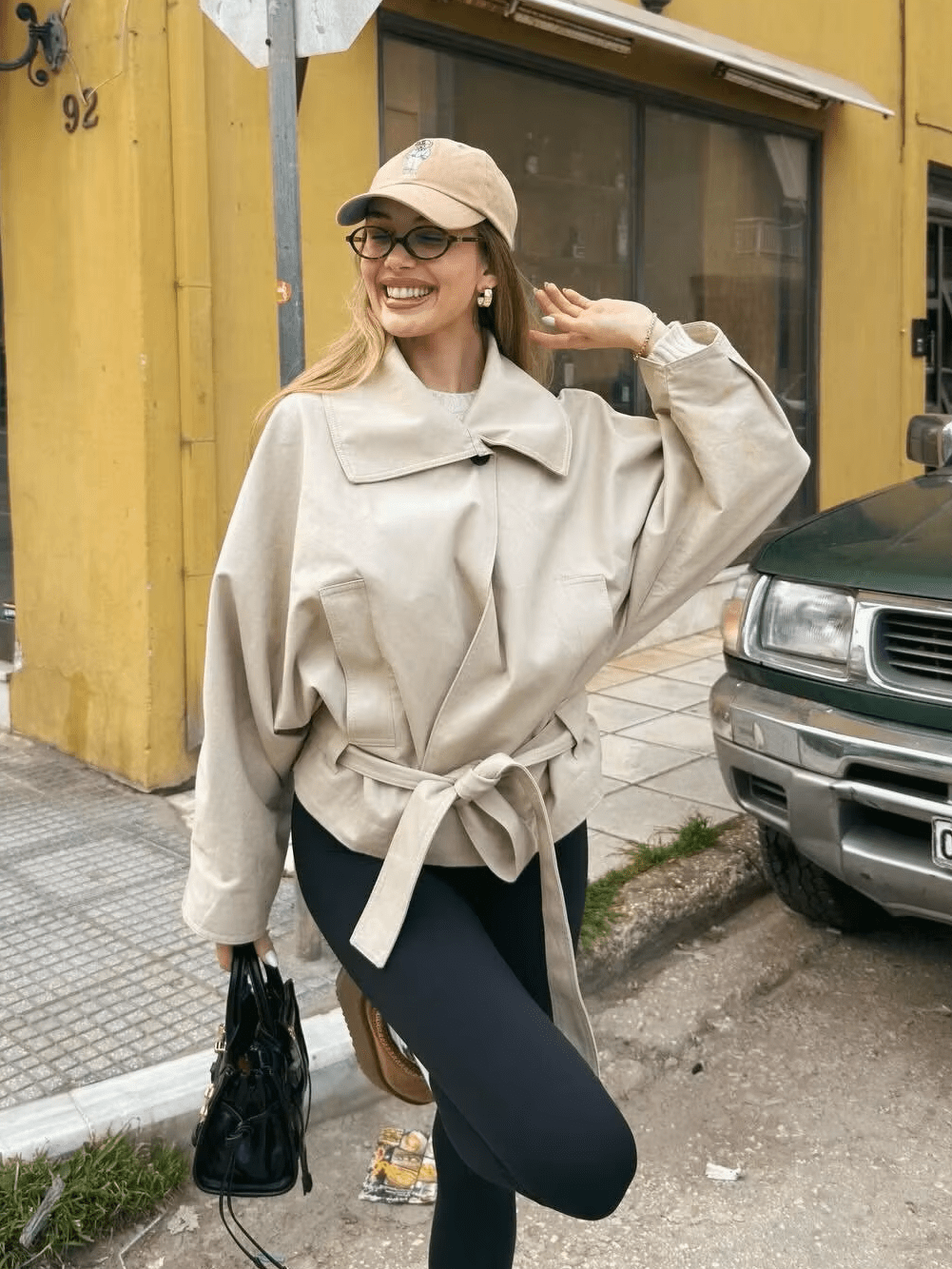 Helena Asymmetric Belted Trench Coat