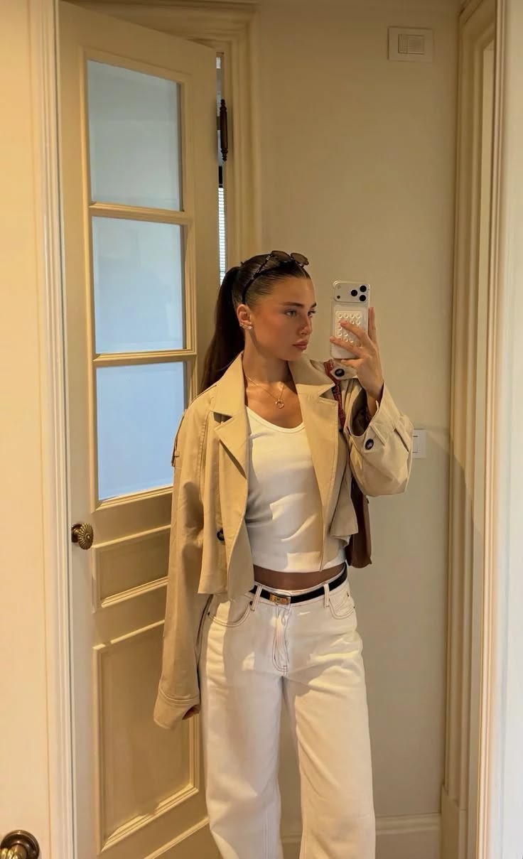 Carla Cropped Double Breasted Trench Coat