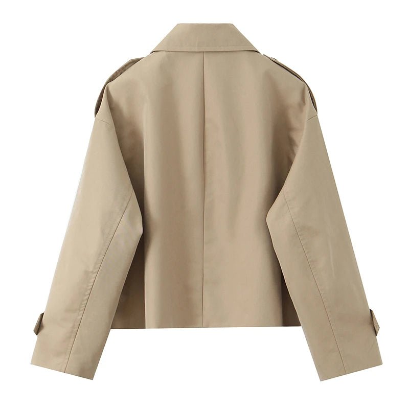 Carla Cropped Double Breasted Trench Coat