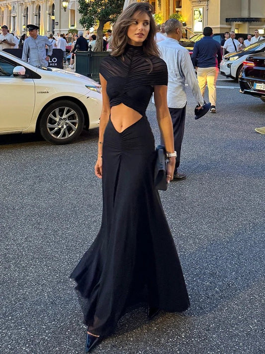 Natasha Ruched Bodycon Maxi Dress