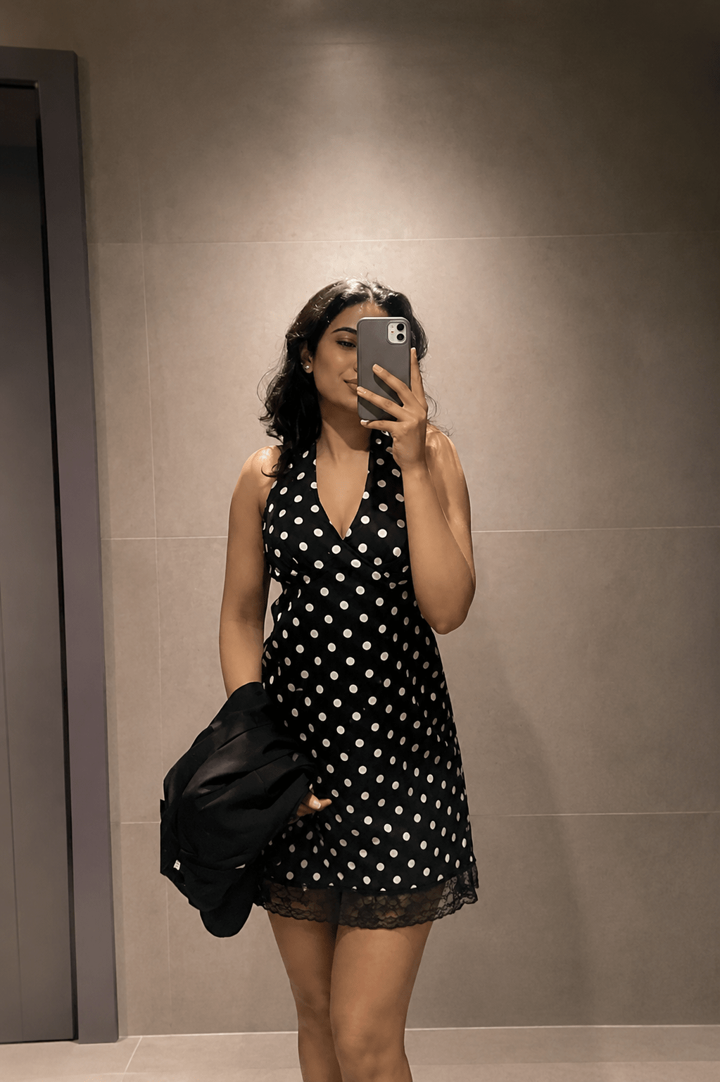 Isabel Backless Polka Dot Mini Dress