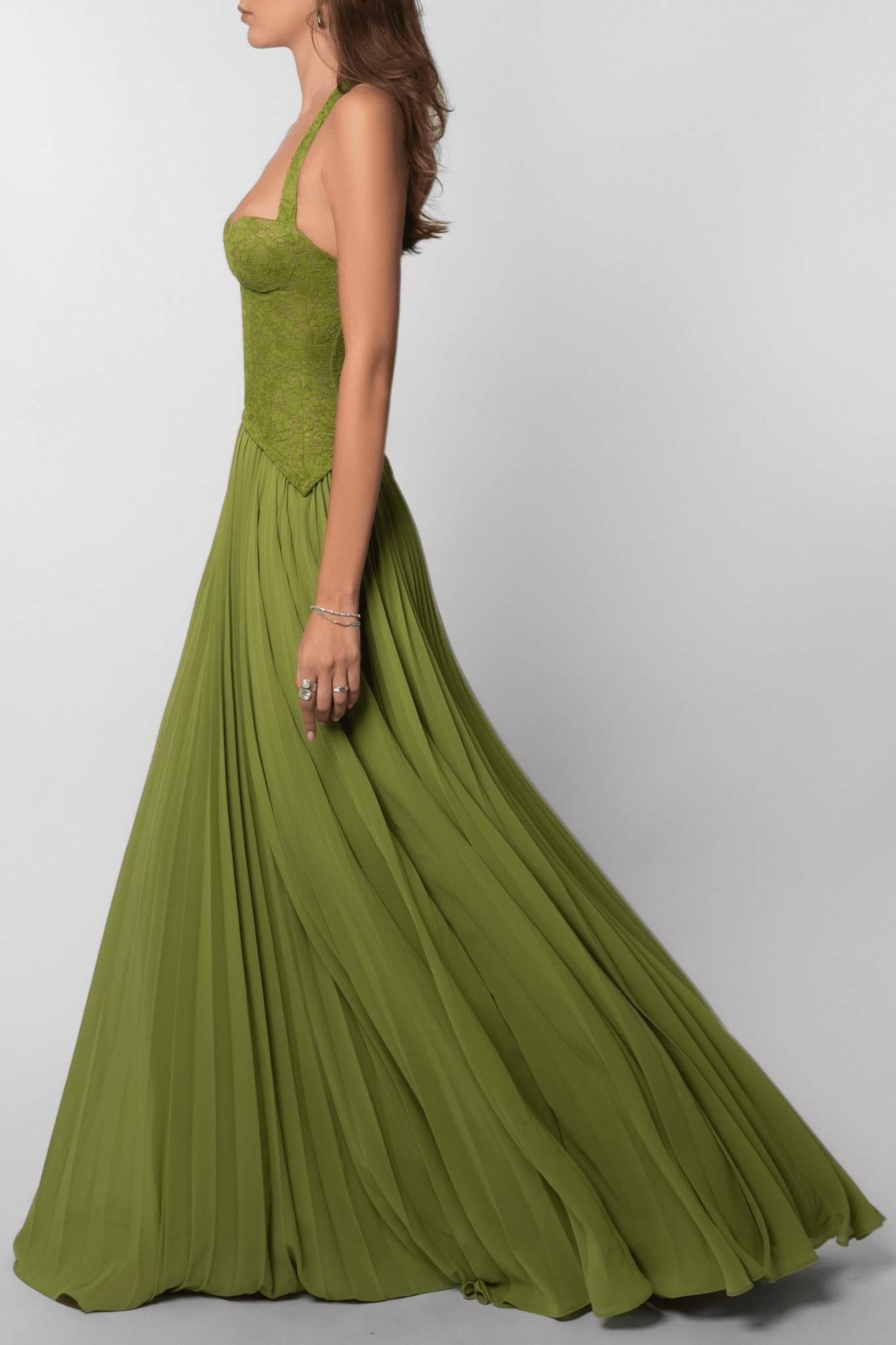 Miranda Pleated Corset Maxi Dress