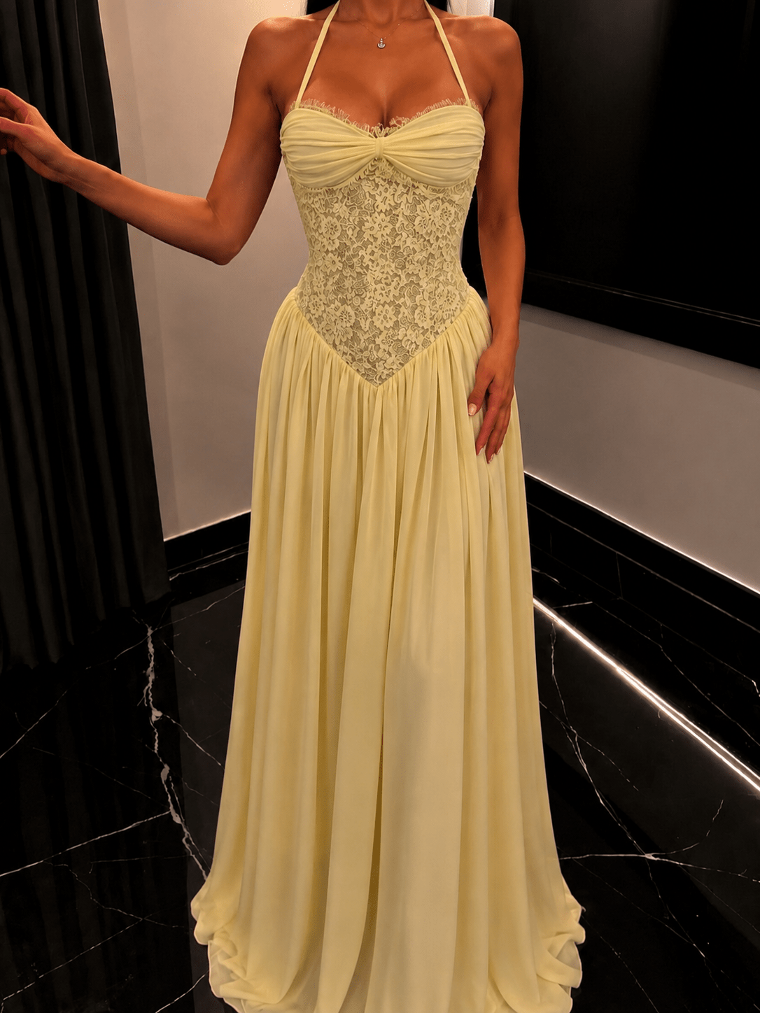 Erica Halter Corset Maxi Dress