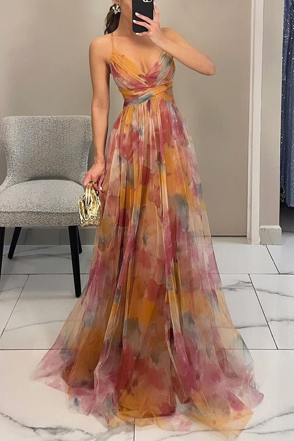 Naomi Floral Mesh Maxi Dress