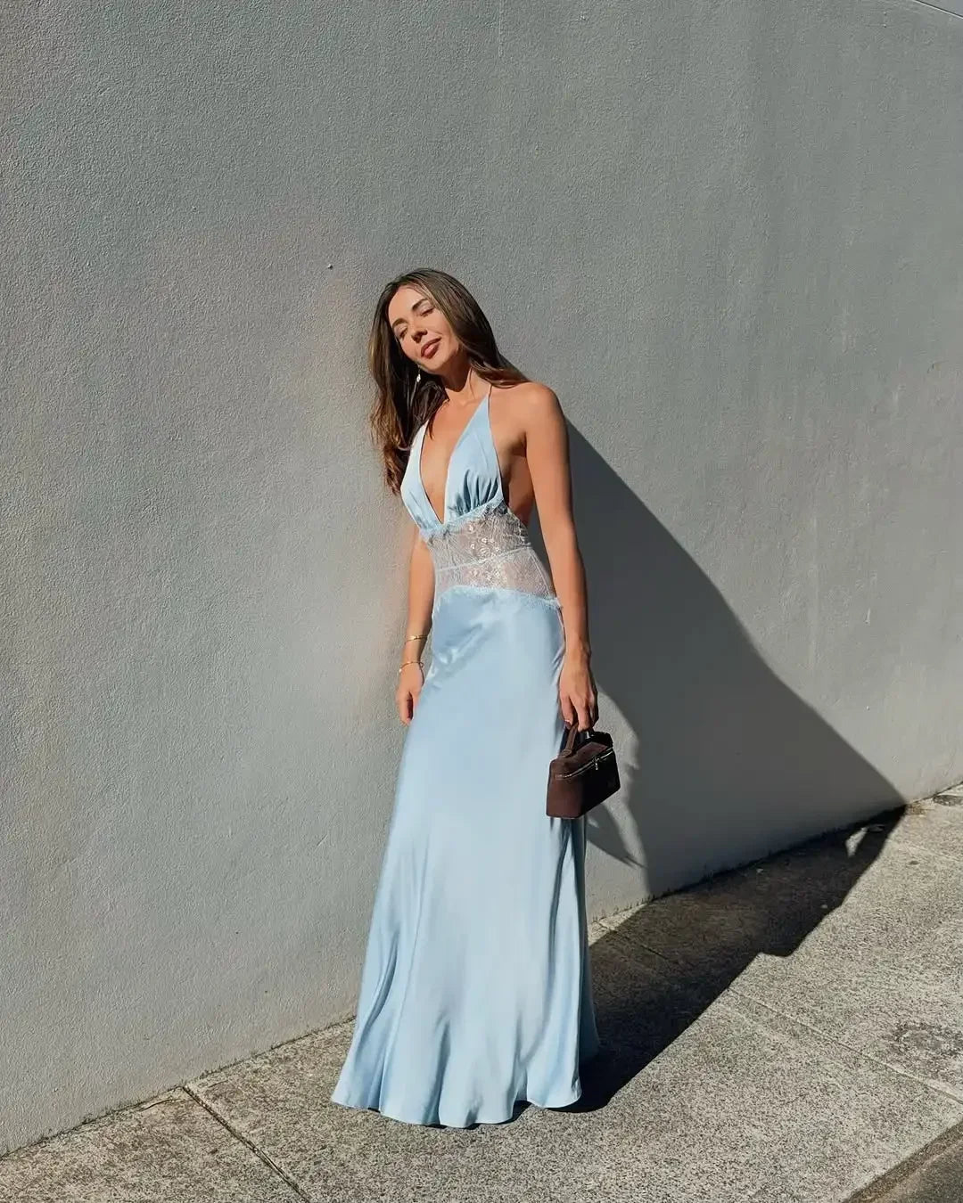 Valentina Lace Patchwork Halter Dress