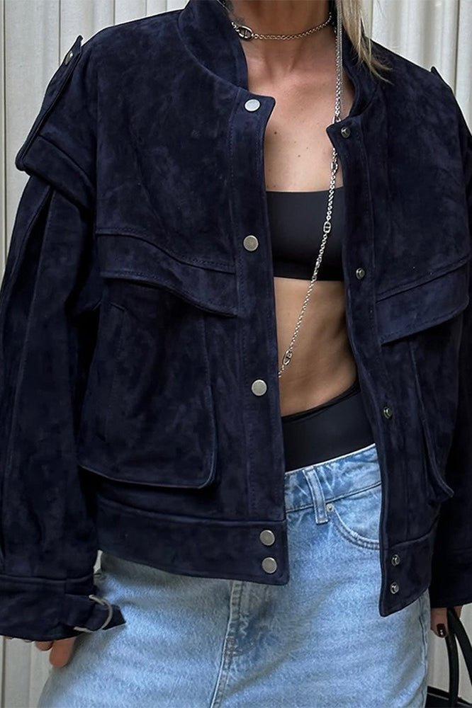 Esther Wide Shoulder Suede Jacket