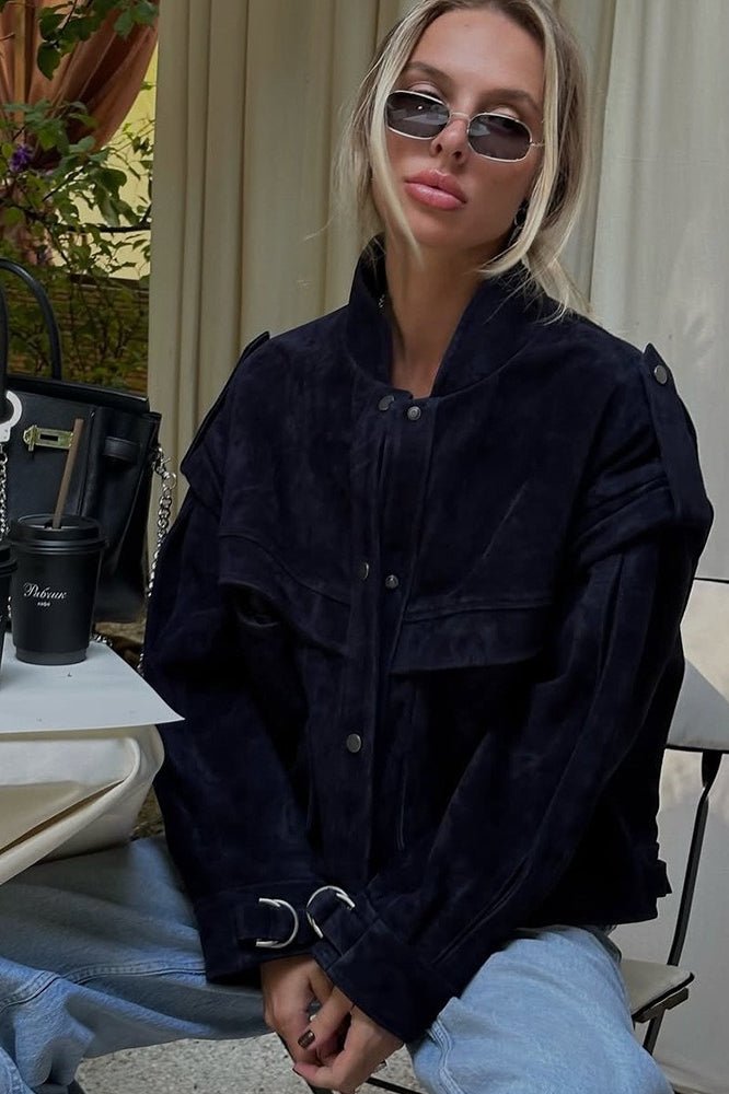 Esther Wide Shoulder Suede Jacket