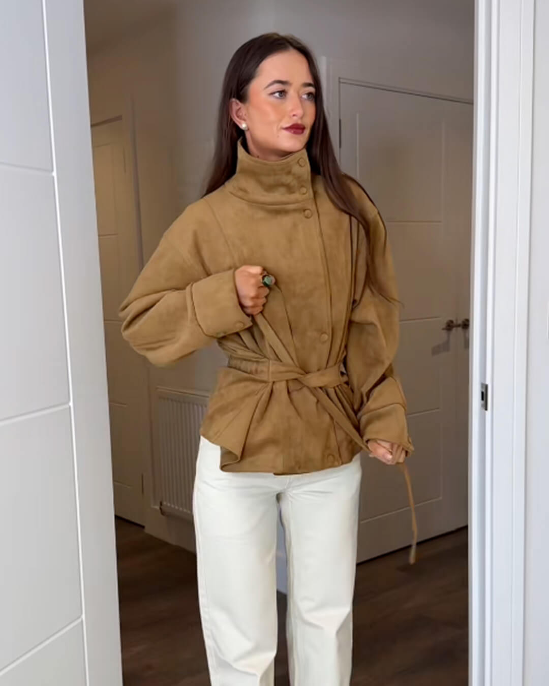 Rebecca Lace-Up Suede Jacket