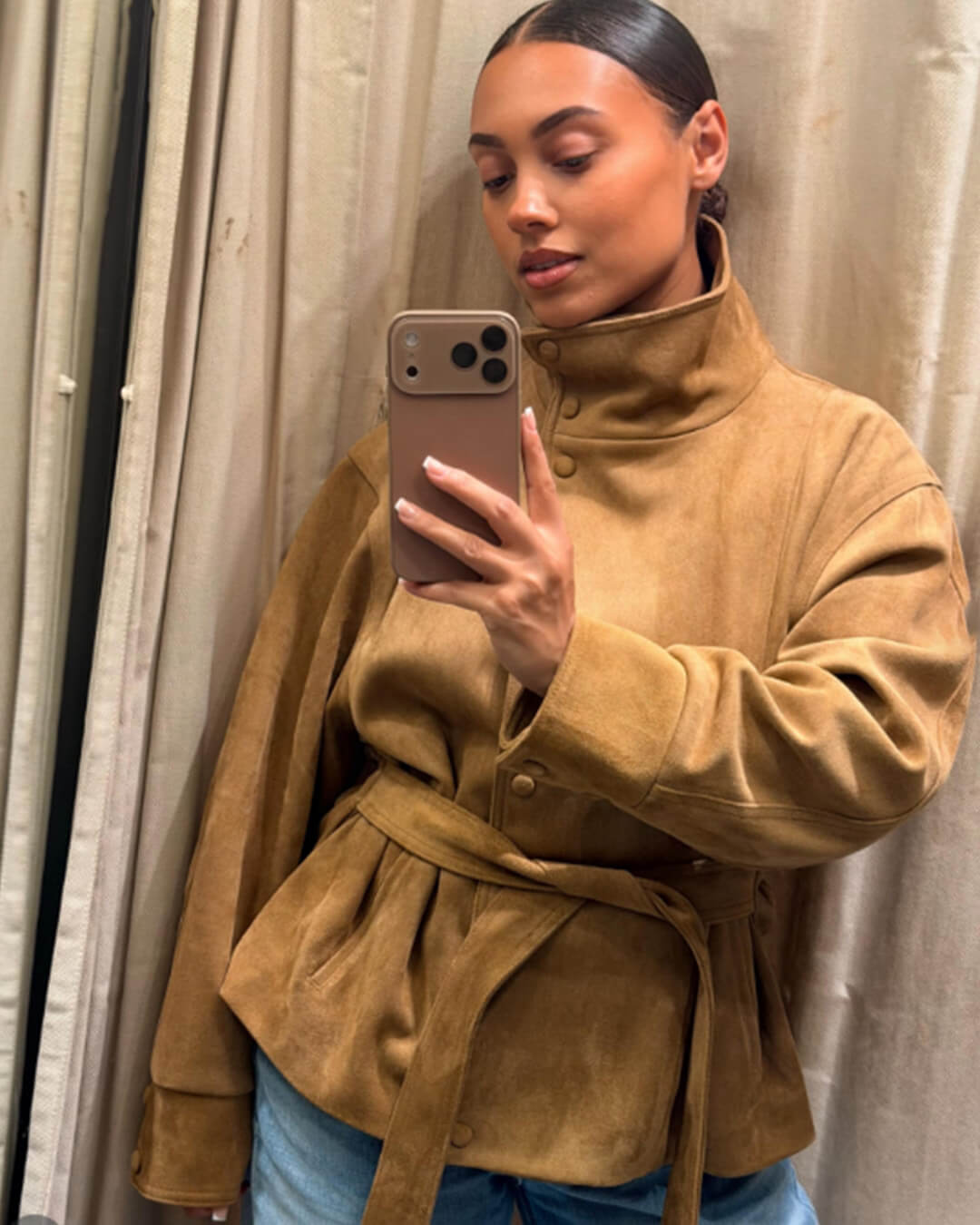 Rebecca Lace-Up Suede Jacket
