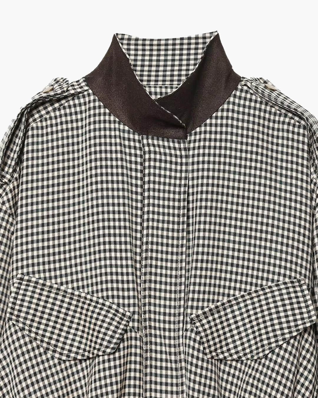 Lisa High Neck Checked Bomber Jacket