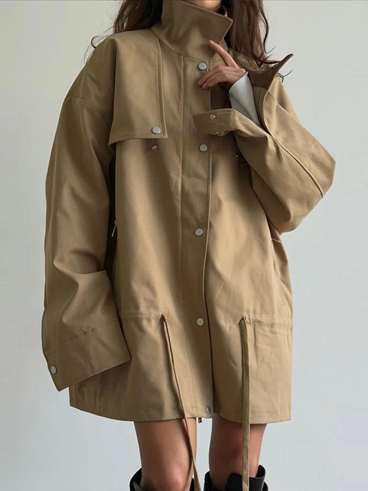 Miriam Contrast Collar Windbreaker Jacket