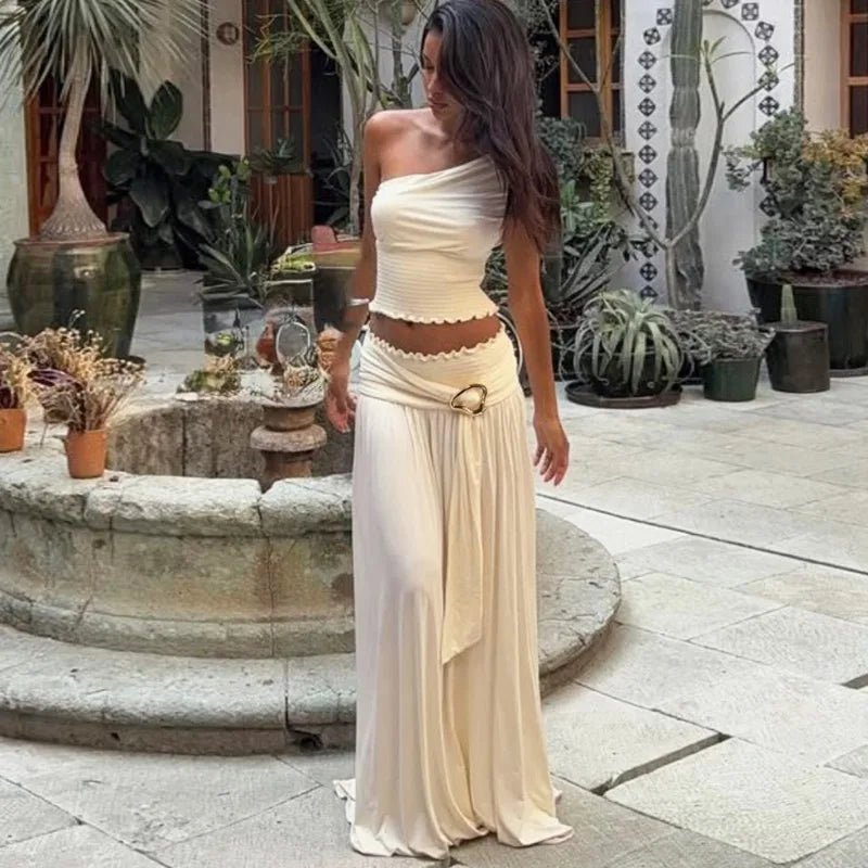 Bethany Belted Maxi Skirt Set