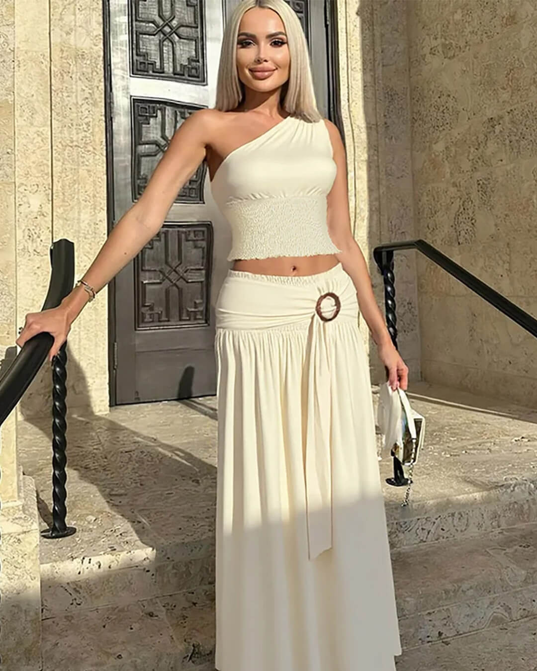 Bethany Belted Maxi Skirt Set
