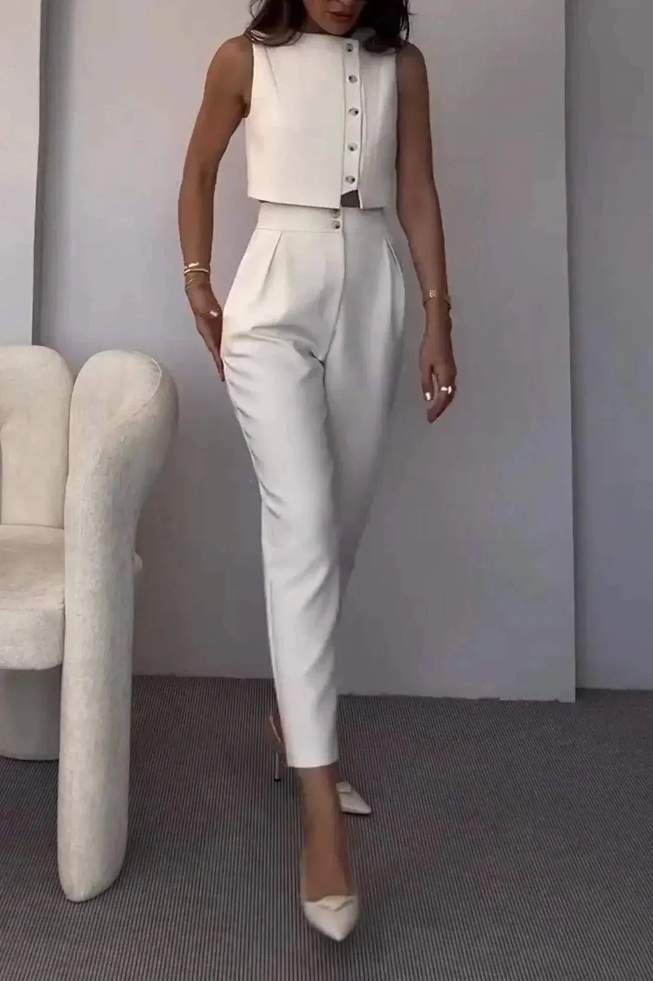 Hayley Cropped Top Two-Piece Set