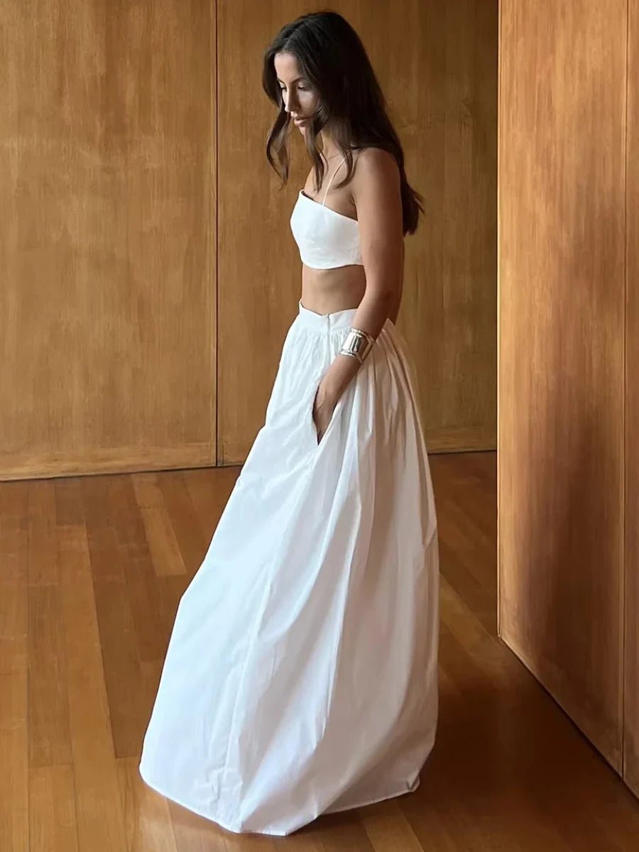 Chanelle Strappy Crop Top Two-Piece Set