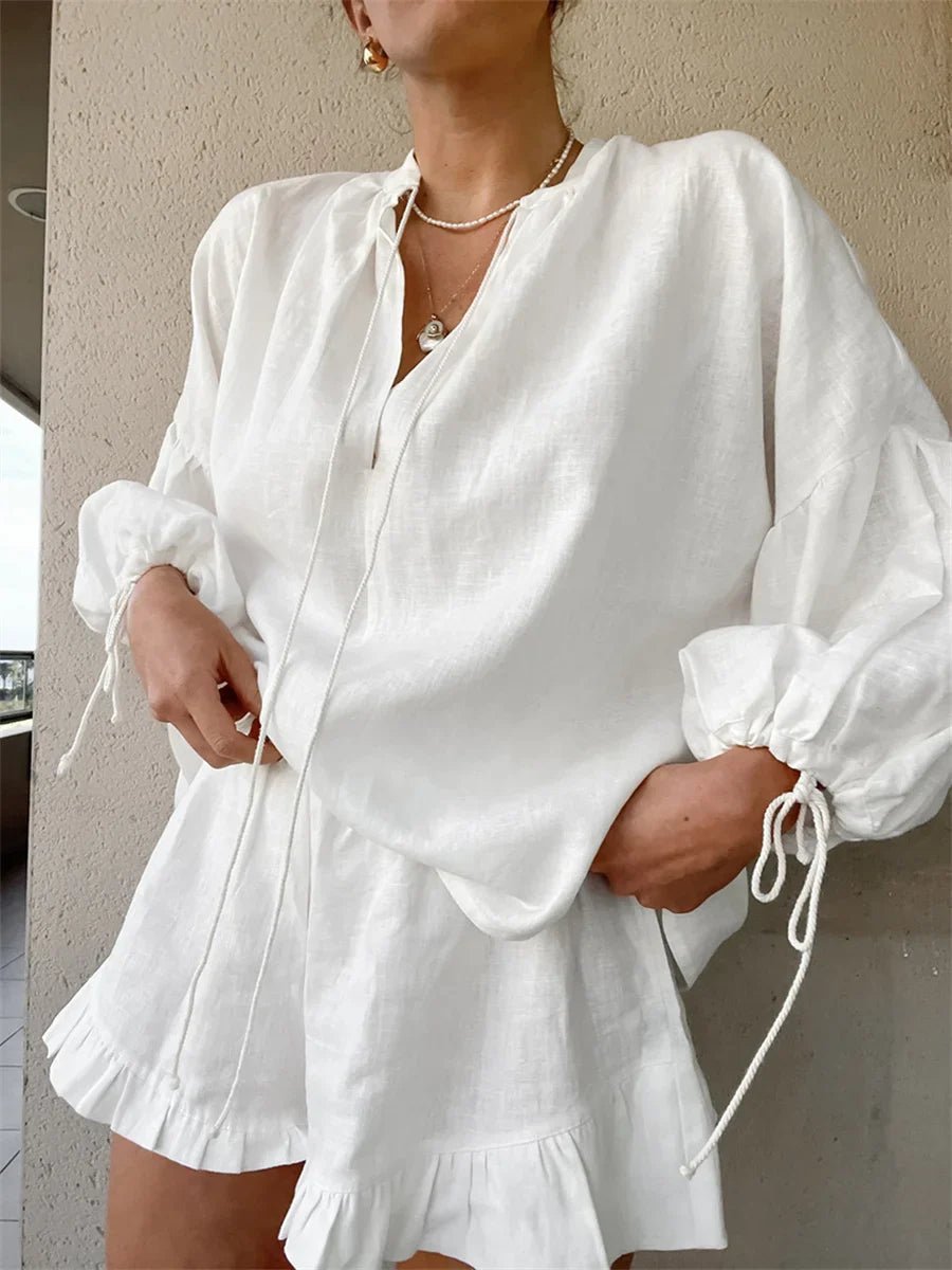 Sara Ruffle Shorts Set