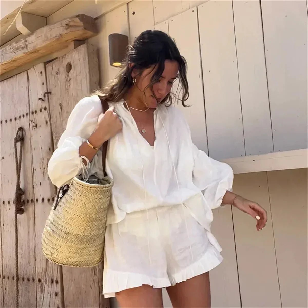 Sara Ruffle Shorts Set